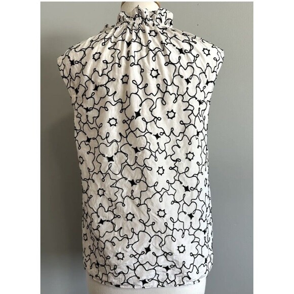 🔥HP🔥NWT Rebecca Taylor Floral Embroidered Sleeveless Silk Blend Sleeveless Top - Picture 4 of 10